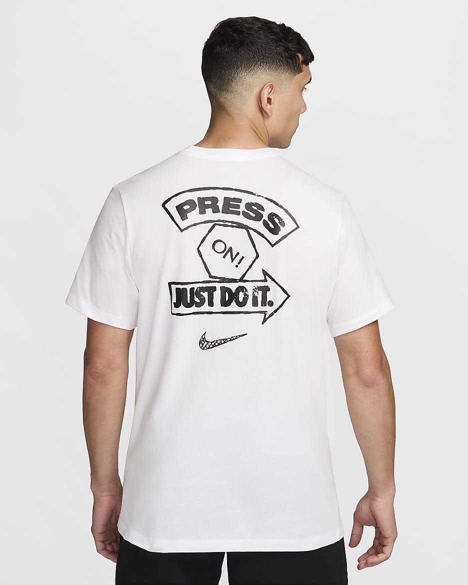 Playera nike blanca hombre on sale